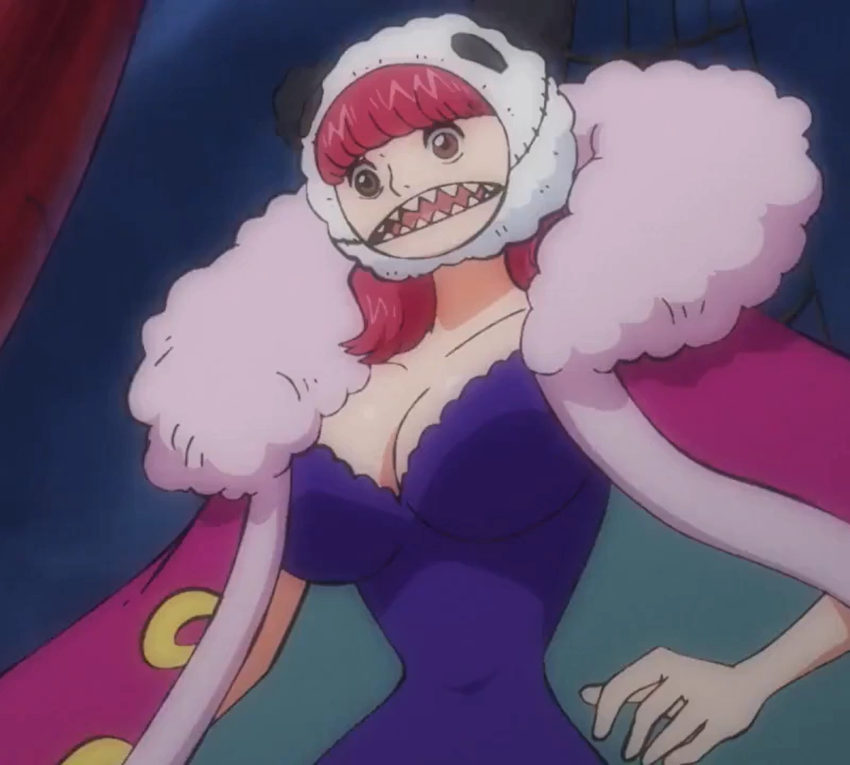 Charlotte Poire in One Piece. Still from the anime