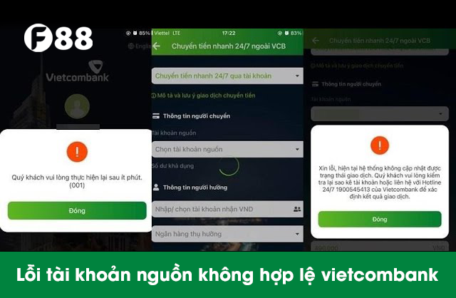 Lỗi tài khoản nguồn không hợp lệ Vietcombank