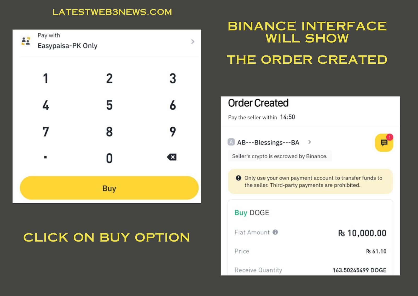 Order Creation Status on Binance