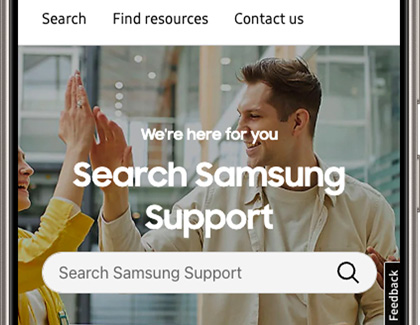 Samsung Support website on a Galaxy phone
