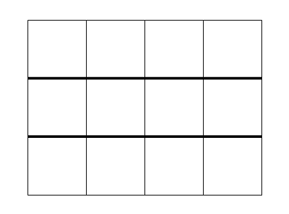 graphic design terms in case of grids and alignment - 12 boxes
