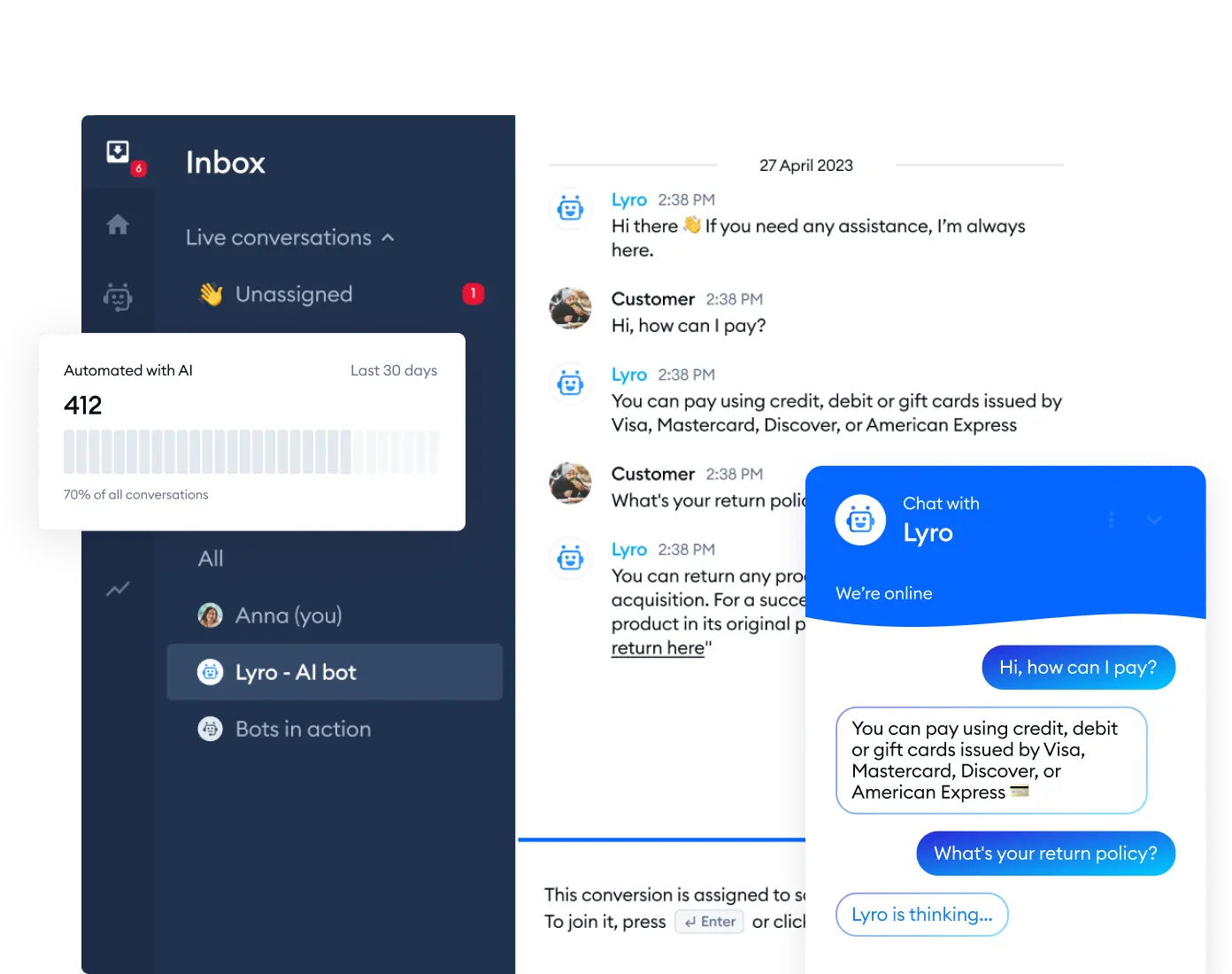 Tidio - Best for live chat conversations