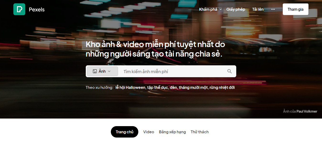 Pexels - Kho ảnh và video miễn phí cho các publisher 
