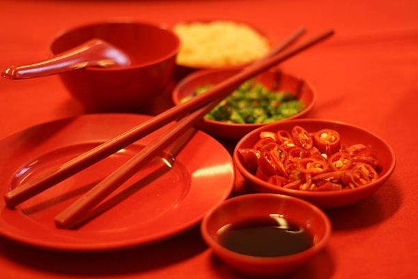 Red table cloth for CNY