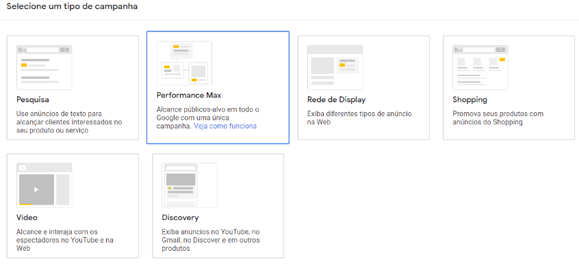 Campanha Performance Max: saiba como desenvolver uma estratégia para promover produtos ou serviços na rede do Google e atingir seus objetivos de negócio.