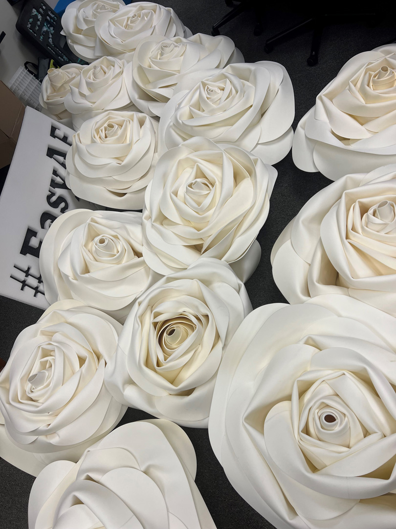 roses made out of foam