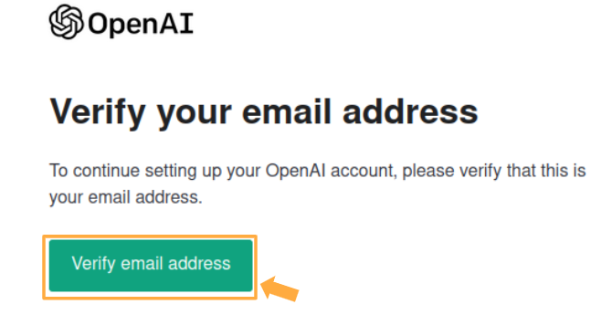 Verify email address　ChatGPT