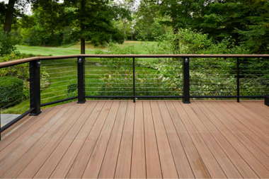 cable railing with composite deck outdoor living space custom built michigan