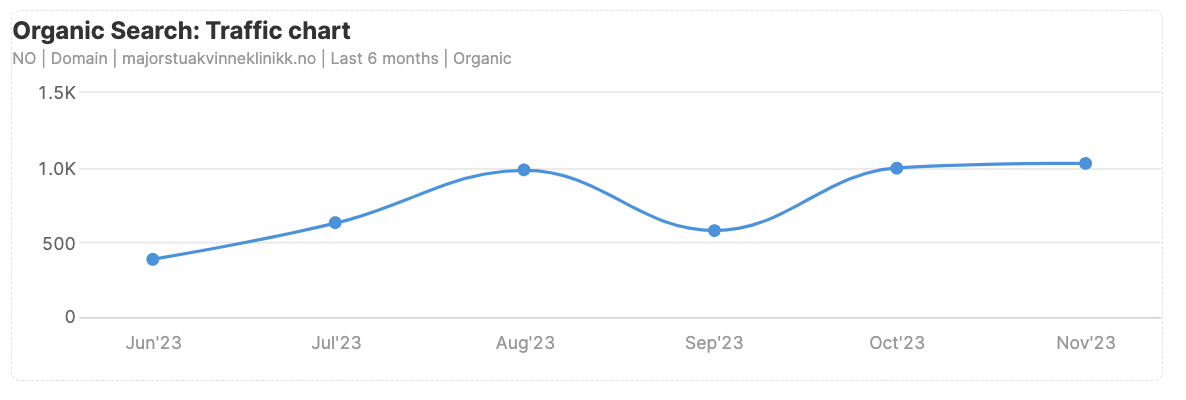 Majorstua kvinneklinikk 4 måneder resultater fra SEO