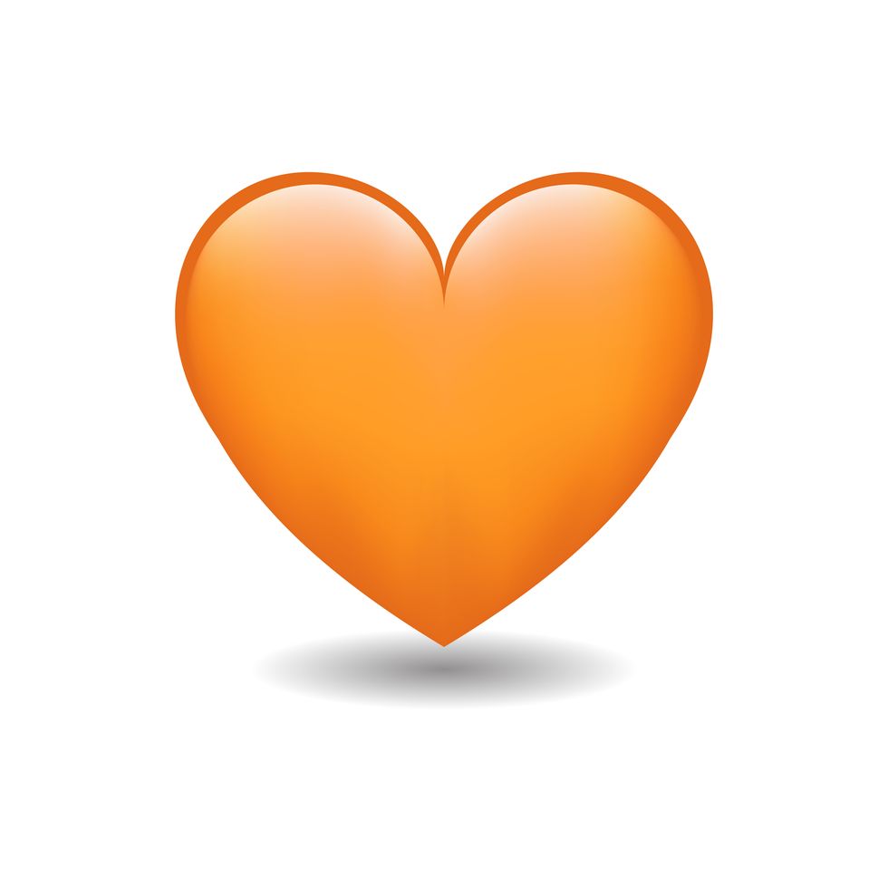 orange heart love emoji