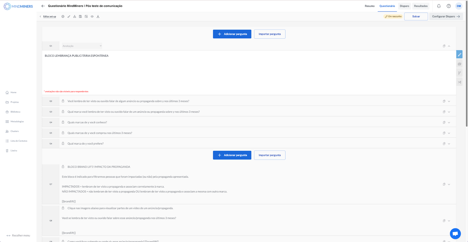 Como criar uma pesquisa de pós-teste de comunicação com a MindMiners