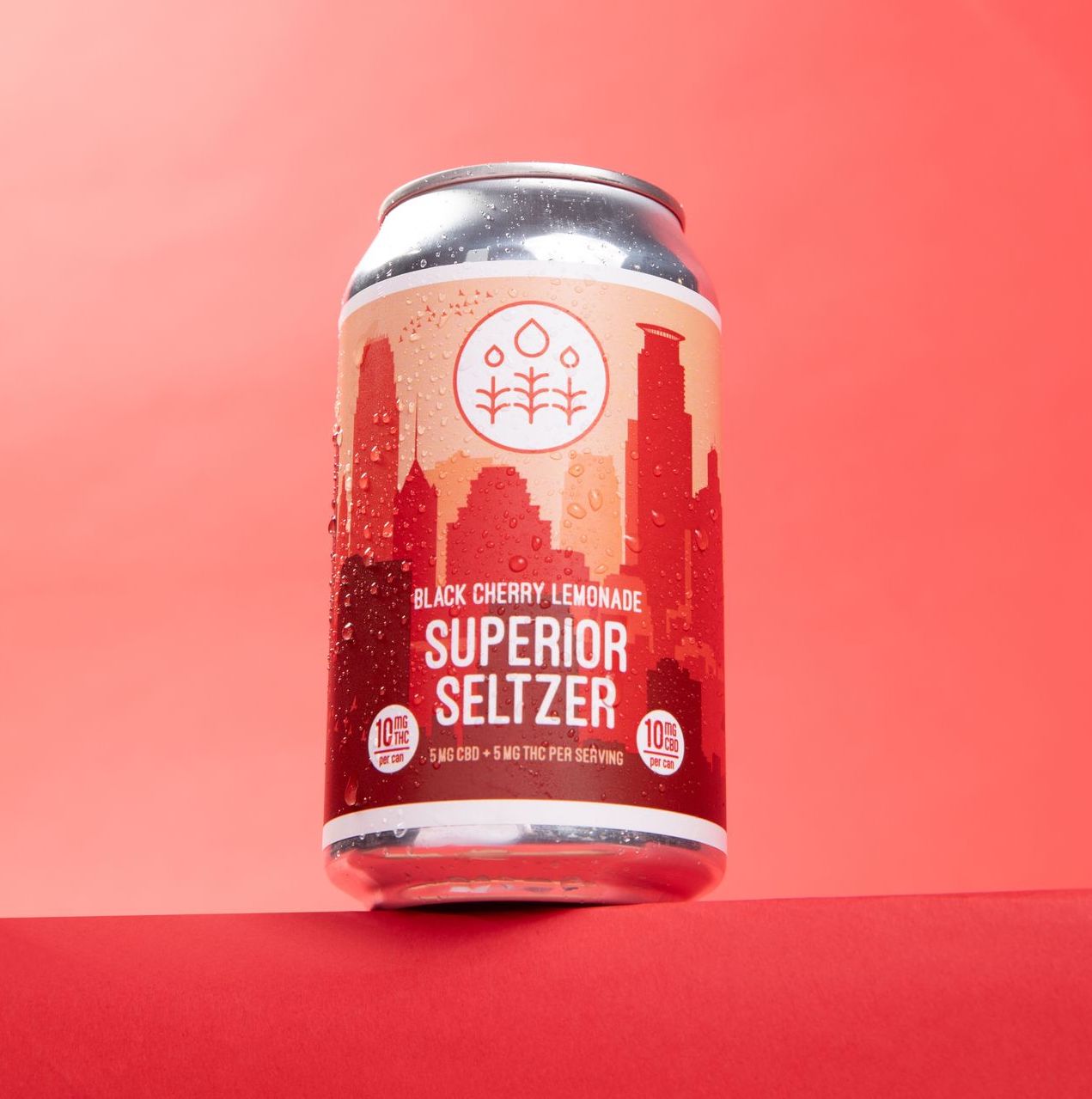 Superior Molecular Black Cherry Lemonade Seltzer 10mg THC 10mg CBD