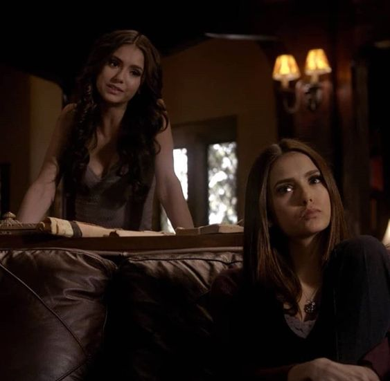 Nina Dobrev as Elena and Katherine in Vampire Diaries