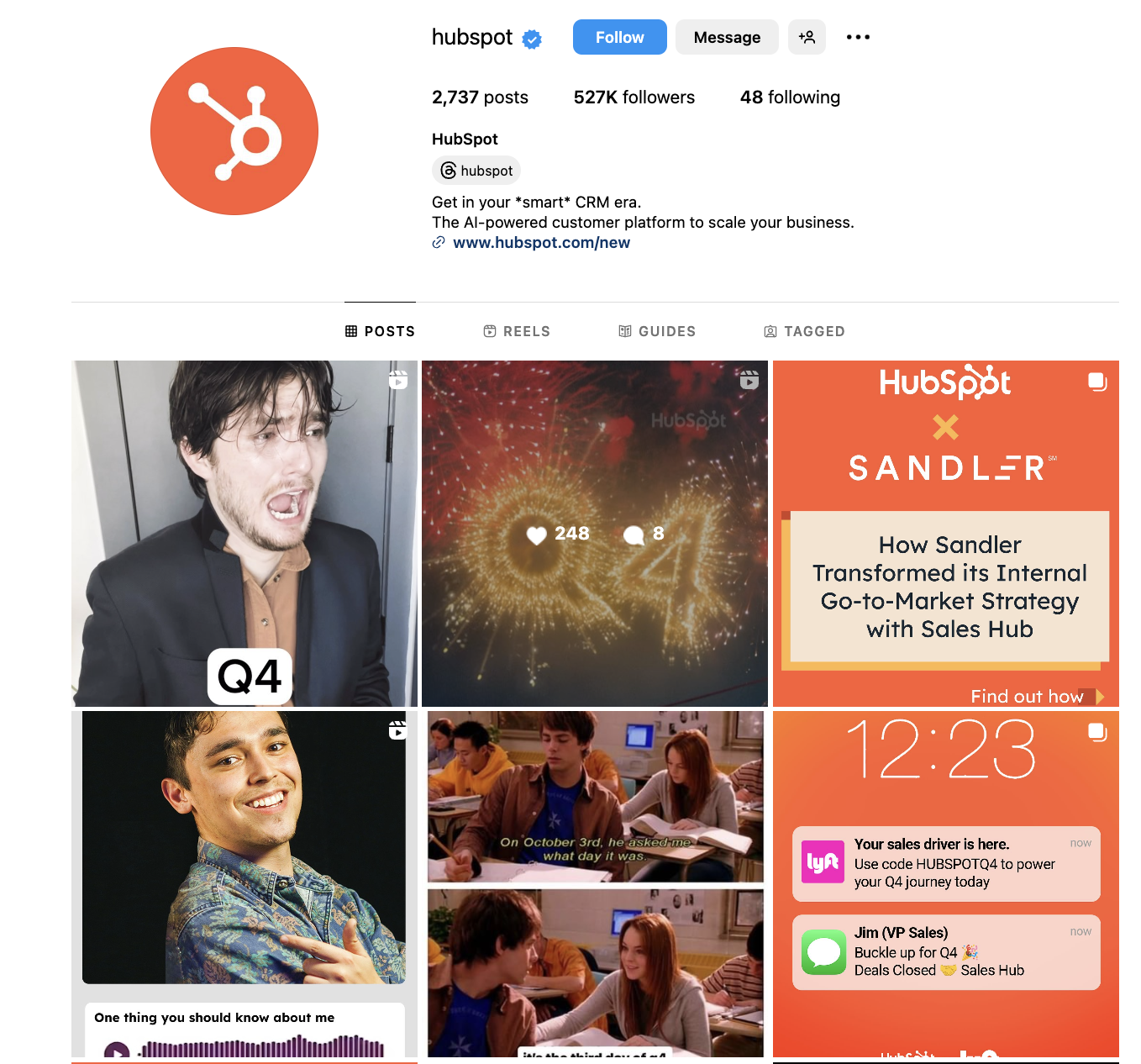 marketing types, digital marketing on HubSpot’s Instagram