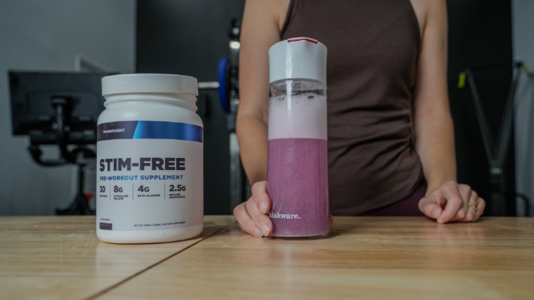 Our tester with Transparent Labs Stim-Free Pre-Workout