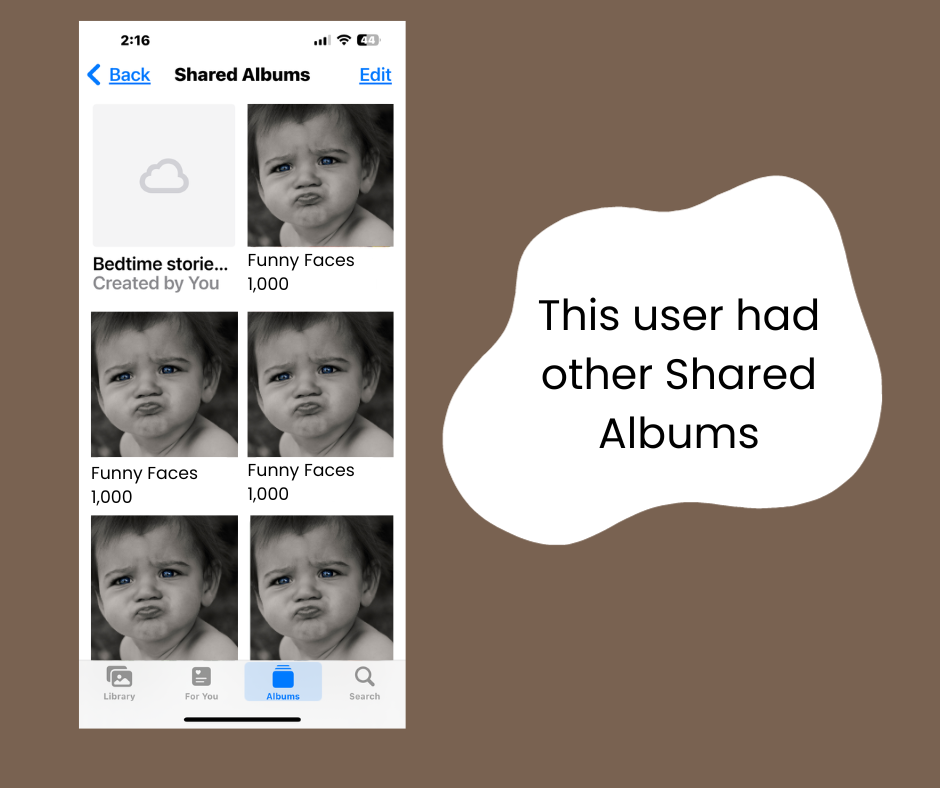 Find your shared album