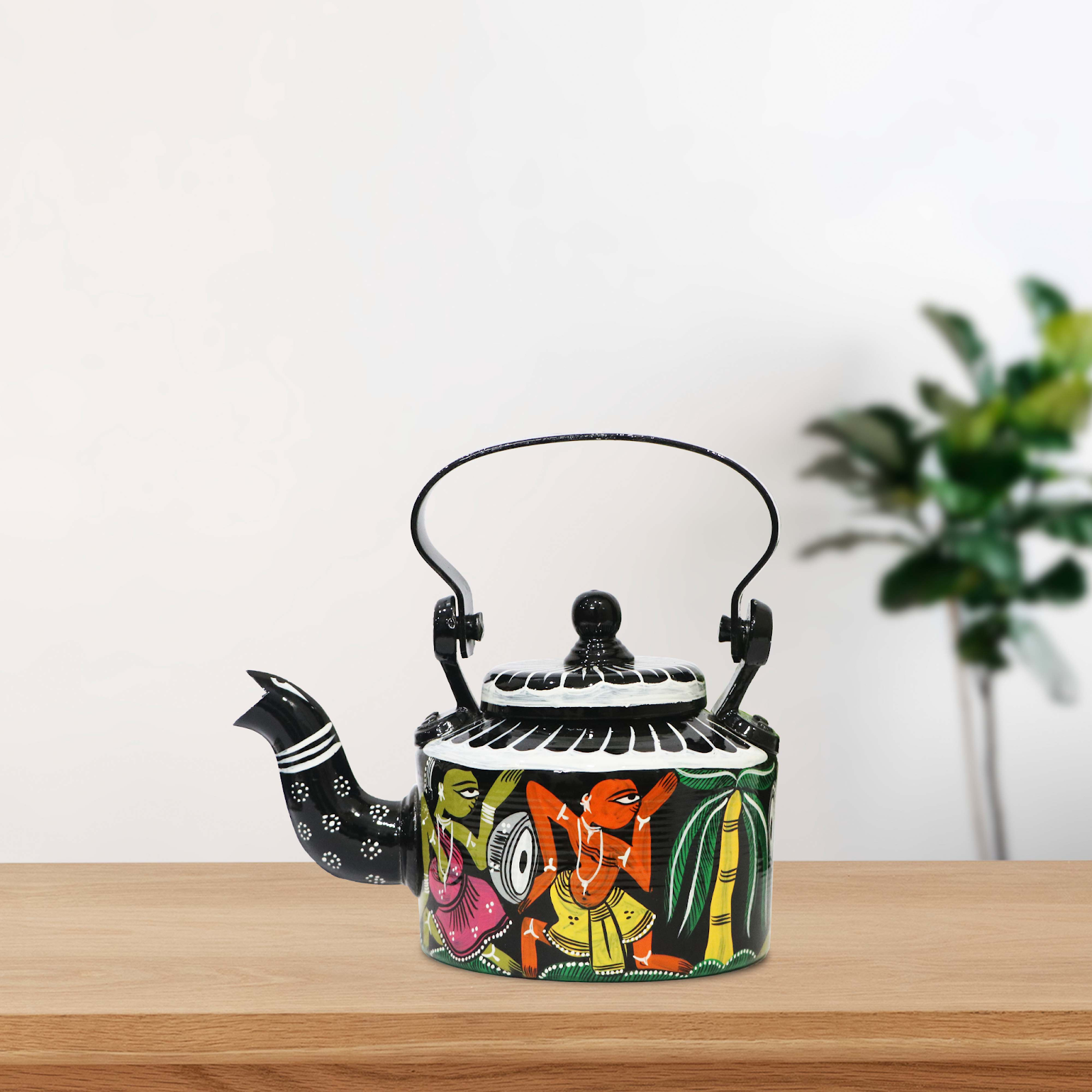 Handpainted Pattachitra Metal Teapot | Home Decor