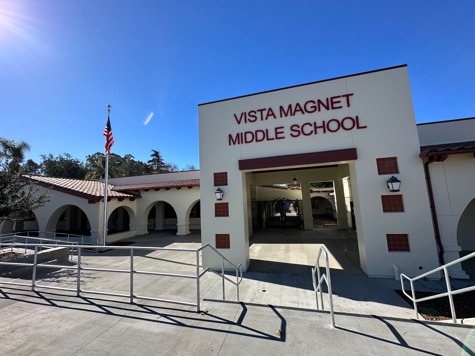The school’s front entrance.