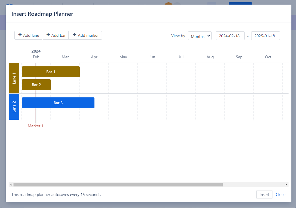 roadmap planner chart in confluence
