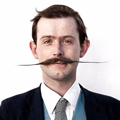 Picture of a man wearing the English handlebar mustache