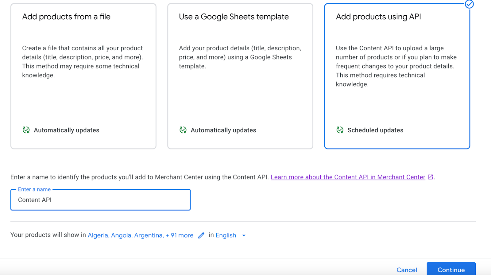 Upload Products Using API