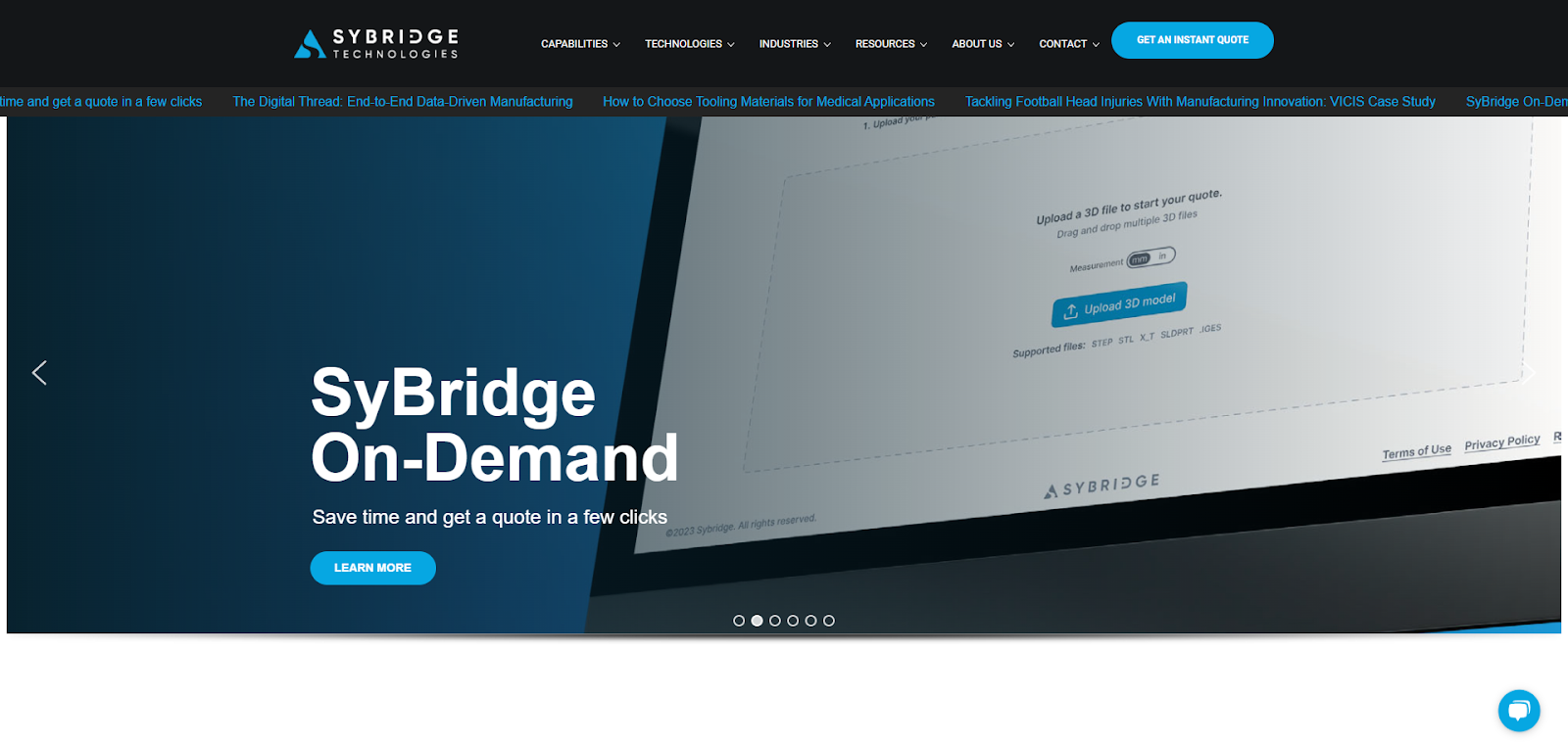 A screenshot of Fast Radius' website