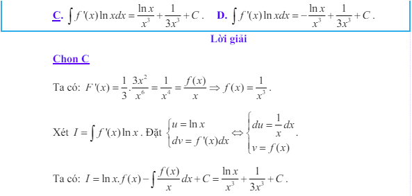 Công thức Nguyên hàm và bài tập từ đề thi có giải chi tiết