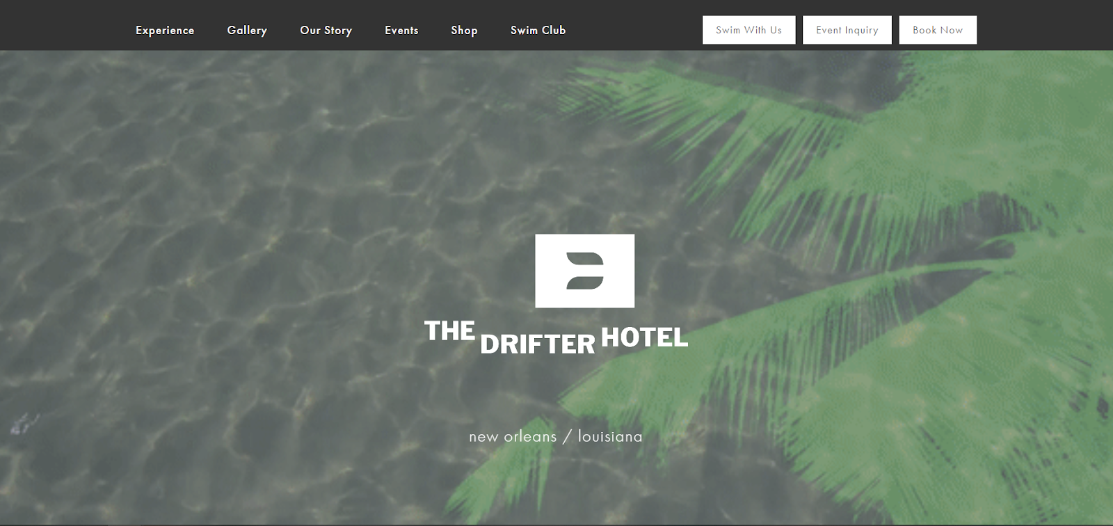 hotel website examples, Drifter Hotel