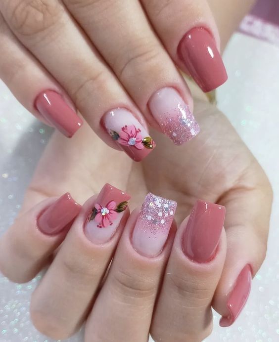 Pastel Pink Flower Art