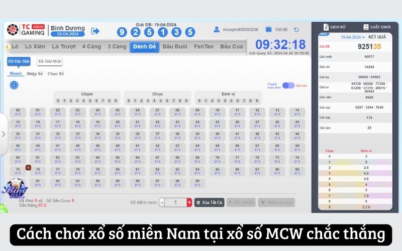 Cách chơi xổ số miền Nam tại xổ số MCW chắc thắng