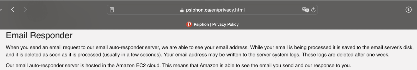 Users email collection.