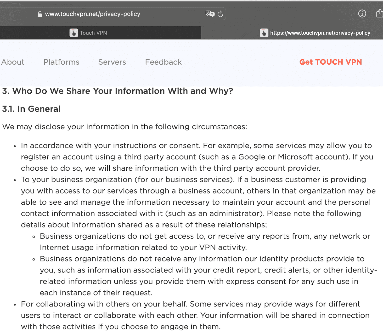 Information sharing