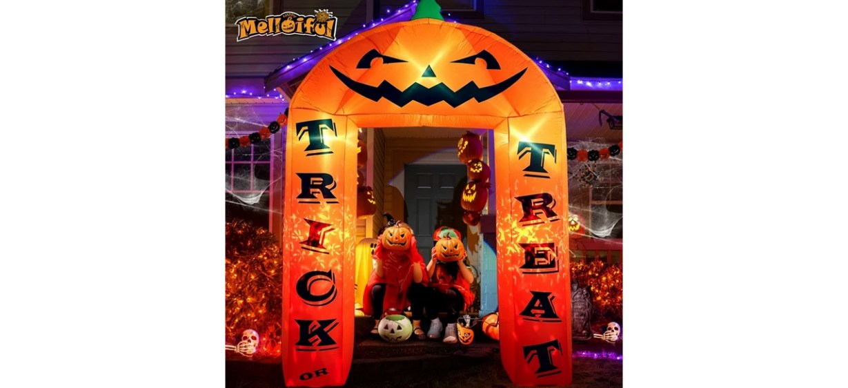Orange and black Halloween Inflatable Pumpkin Archway