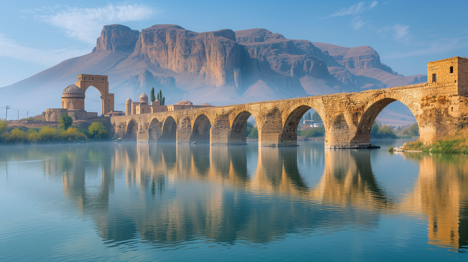 A bridge over the waters of Hasankeyf.