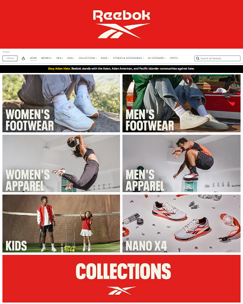 Reebok Amazon Storefront