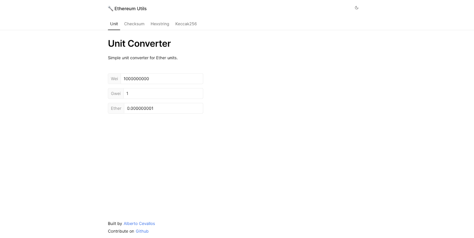 A screenshot of the Unit Converter