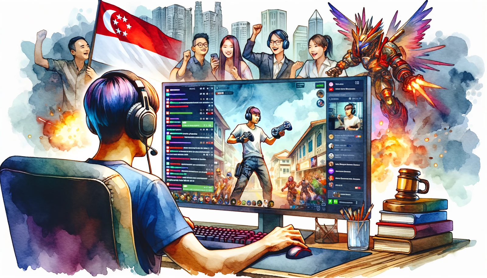 Game marketing strategies in singapore - A popular Singaporean gaming influencer, streaming a new game to a large online audience