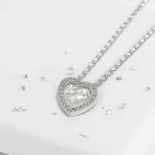 heart shaped necklace with diamond