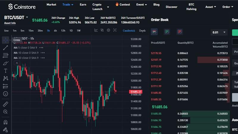 trader sur coinstore