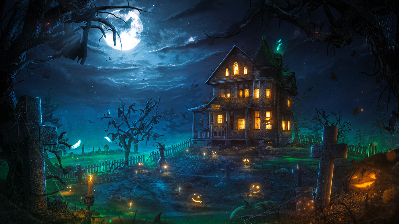 Halloween pumpkin spooky ghost horror Scary fantasy photomanipulation Halloween Design hollow