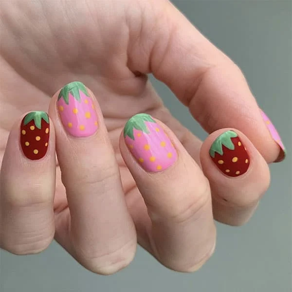 Strawberry Art Cute Nails Cute Nail Designss