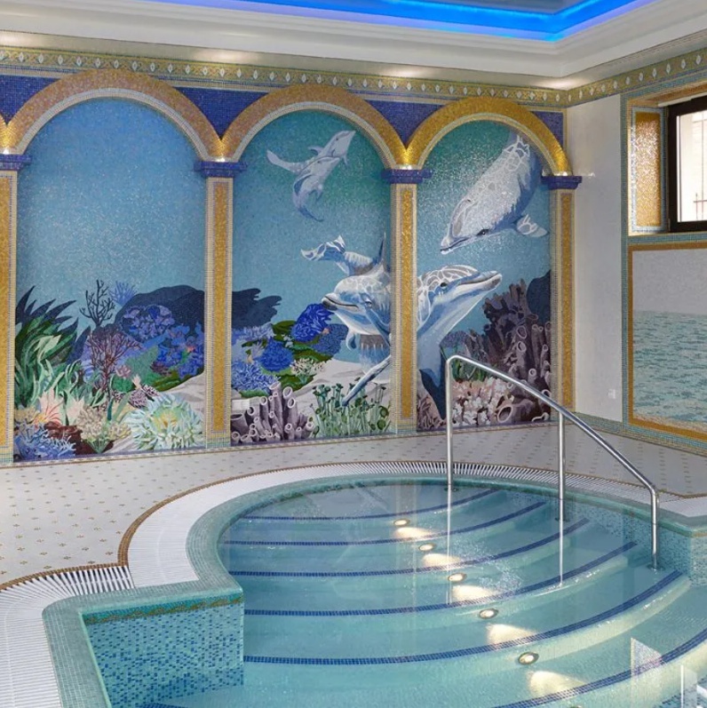 мозаичное панно в бассейне