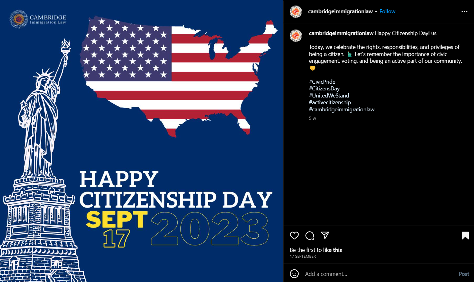 A post to celebrate US Citizenship Day