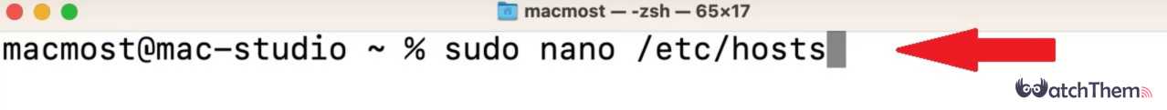Type sudo nano /etc/hosts on Mac to Block a Website