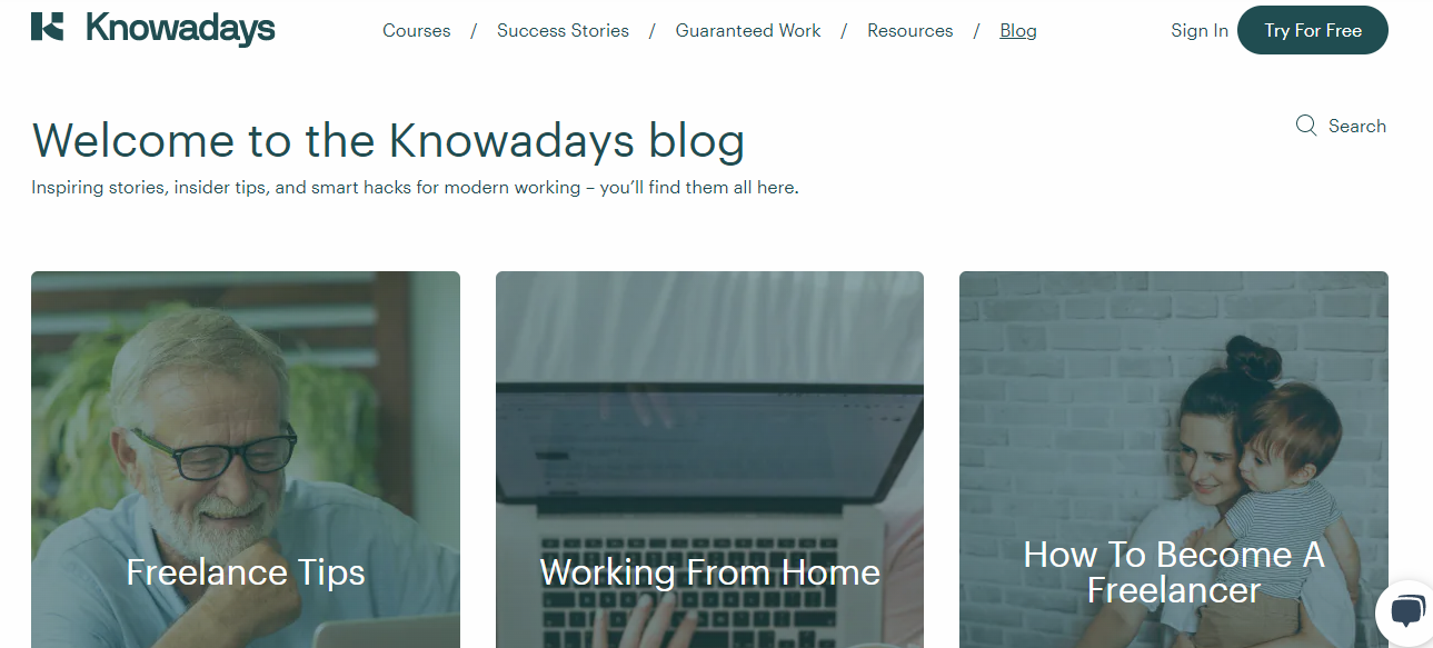 Knowadays Blog Web Page