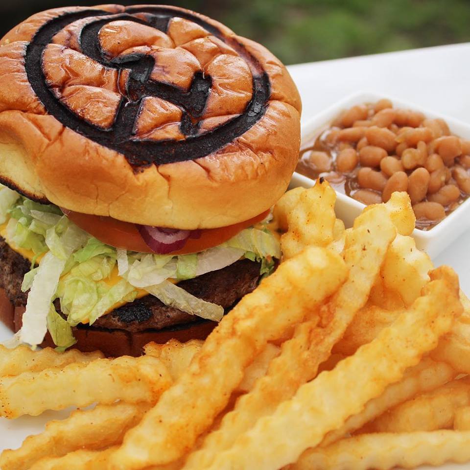 A delicious burger and crispy fries at Wild Florida