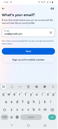 Make a Fake Facebook Account on a Phone enter email