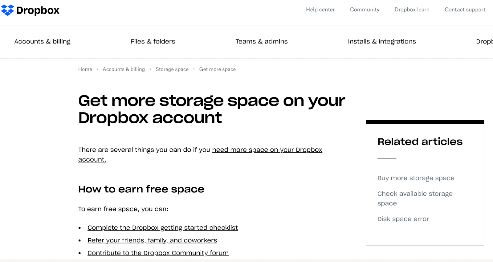 Dropbox User Onboarding Example