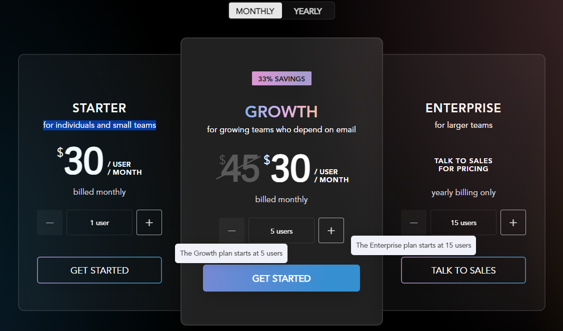 Superhuman Pricing Plans