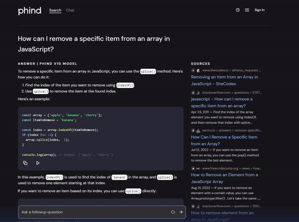 AI search engine for developers